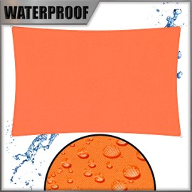 Amgo 4' x 5' Custom Size Orange Rectangle Square Waterproof Sun Shade Sail Order to Make UPF50+ AMWTPR0712 Canopy Awning, 98% UV Blockage Water Resistant, Backyard Patio Garden (We Customize)