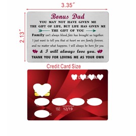 Bonus Dad Stepdad Father's Day Card- Step Dad Adoptive Unbiological Father Birthday Gifts- Christmas
