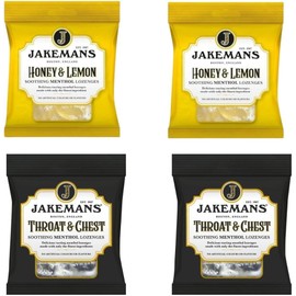Soothing Menthol Lozengers 4pack | 2 x Honey & Lemon | 2 x Throat & Chest