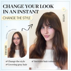 Black and Pretty Hair Toppers for Women Real Human Hair Toppers 10 Inch Hair Toppers with Bangs Hair pieces for Women with Thinning Hair Clip in Extensions Hair Toppers for Women Silk Base (8#)