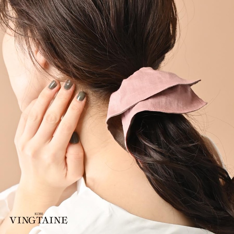 VINGTAINE HS-220-NY- Reversible Square Scrunchie Scrunchie Adult Square Reversible 2-Way