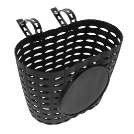 WOONEKY 1pc Detachable Plastic Bike Basket for Thickened Durable Storage Container Black Easy Tool Attachment for Boys Bikes Lightweight Water Resistant