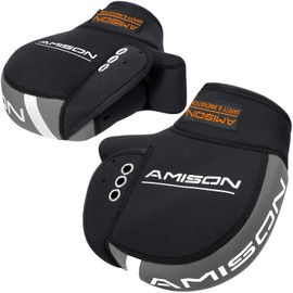 Amison Motorcycle Handlebar Cover Neoprene Cold Protection Waterproof Windproof Handlebar Warmer Heat Retention with Reflective Coating (Gray)