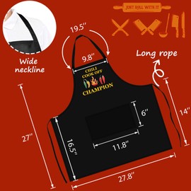 Syhood Chili Cook off Aprons Chili Cook off Prizes Black Bib Cook off Aprons for Kitchen Crafting BBQ Drawing Outdoors for Men Women Chili Festivals Decorations