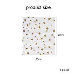 Aikeis Wrapping Paper Rolls - 5 Rolls - 50cm x 70cm Each - White and Gold Design Perfect for Birthdays, Baby Showers, Weddings, Parties, Festivals