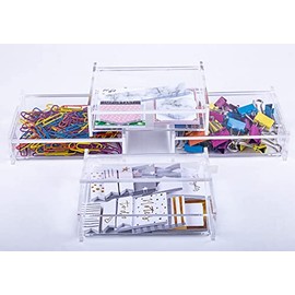 Set de 4 Cajas organizadora de papelería, tarjetas, oficina, joyería, piezas pequeñas para una mayor organización en casa u oficina almacenamiento tra