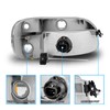 AmeriLite Chrome Replacement Headlights Lamp w/Corner Parking Turn Signal Set