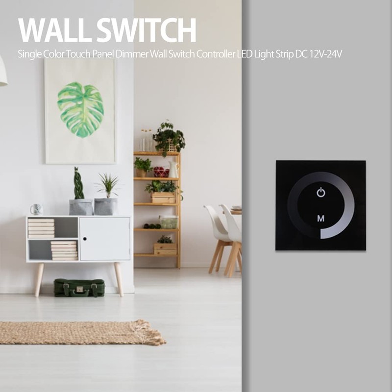 DC 12V-24V Wall-Mounted Touch Panel Controller Brightness Adjustable Dimmer for