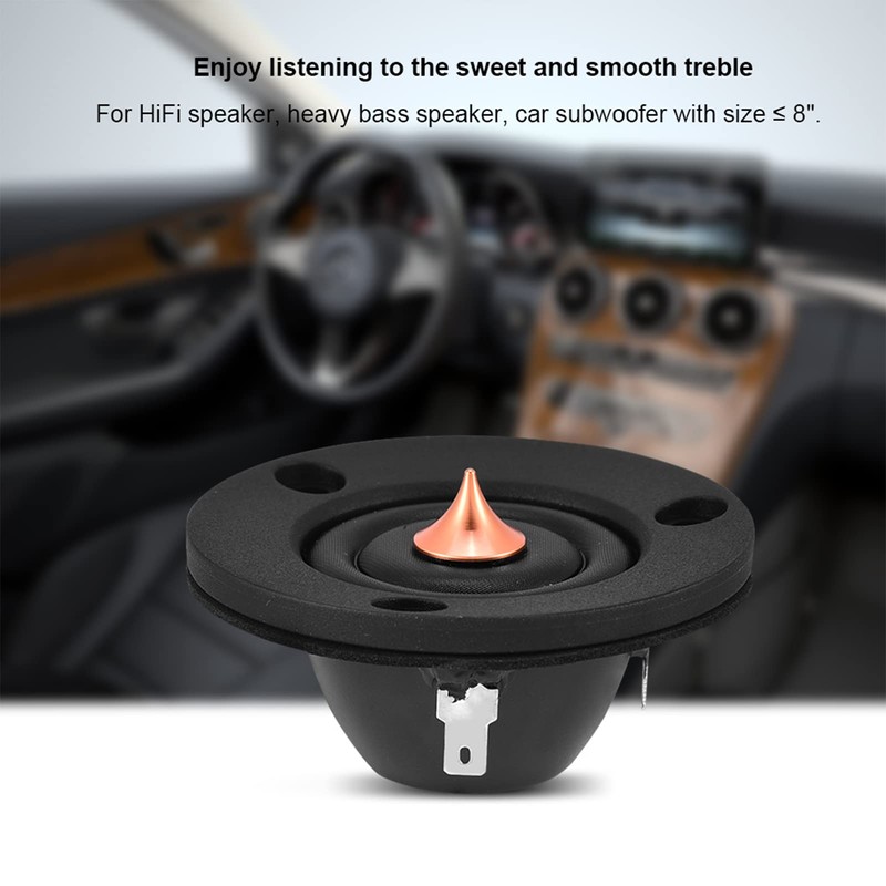 QANYEGN 2pcs Silk Film Dome Tweeter Treble Speaker, Stereo Silk
