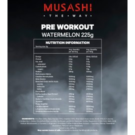 Musashi Pre Workout Watermelon 225g