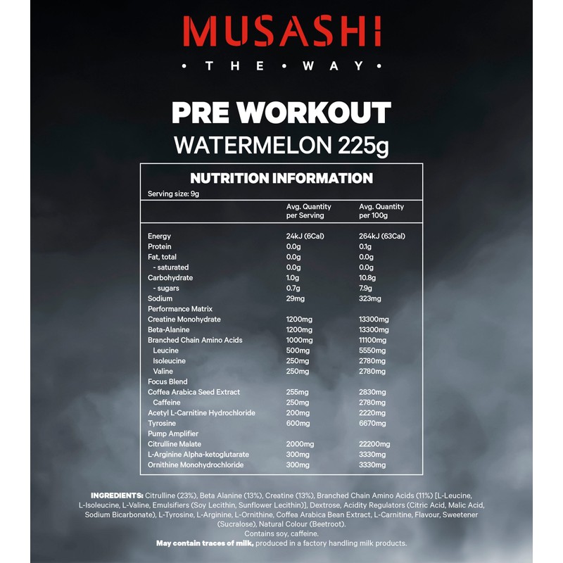 Musashi Pre Workout Watermelon 225g