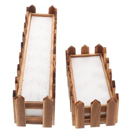 Operitacx 2pcs Rustic Rectangular Flower Pot with Foam Insert for Indoor Outdoor Decor for Balcony Living Room Office and Seasonal Arrangements