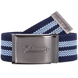 2Stoned Money Belt Safe Belt Unisex 4cm Wide Matte Buckle Speed for Men and Women, Navy-light blue, Classic
