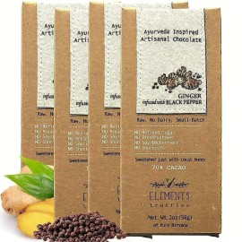 Elements Truffles -Chocolate Bars Sea Salt Lemon,Raspberr - Orange Quinoa, 4 Pack