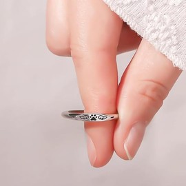 DIOWUS Paw Print Thin Ring For Women, Claw With Angel Wing Pet Memorial Missing You Always Lost Loved Stainless Steel Engraving Jewelry Gifts (Silver 10)