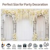 XMJJKUF White Flower Photography Background 10x8ft Arch Wedding Flowers Wall