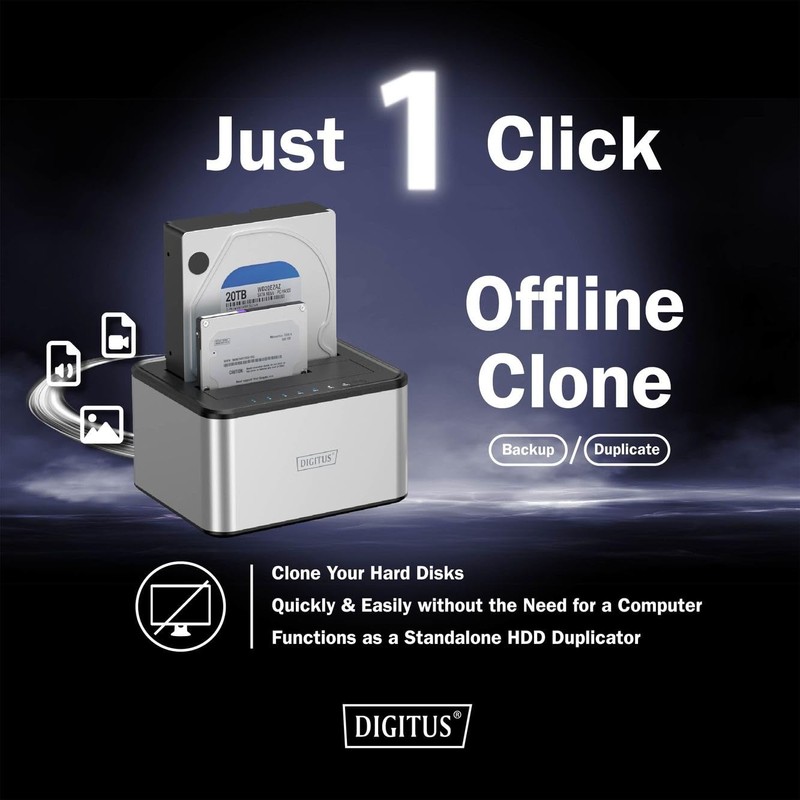 DIGITUS DA-71540-2 - Dual SATA HDD Docking Station - USB
