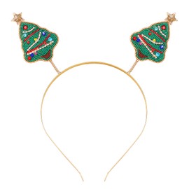 Christmas Headbands Xmas Rhinestone Snowflake Hairbands Beaded Christmas Tree Crown Hair Hoop Reindeer Antlers Headpiece