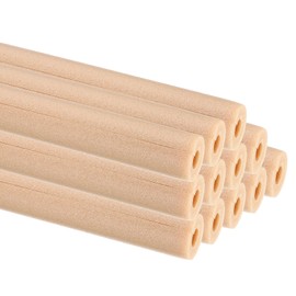PATIKIL 39.4"Lx0.6"IDx0.5"T Pipe Insulation Foam Tube, 12Pcs Insulating Foam Pipe Covers Heat Preservation for Plumbing Water AC Pipe Sprinkler Spigot, Brown
