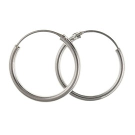 14MM Plain Top-Hinged Sterling Silver Sleeper Endless Hoop Earrings for Women/Teenage/Girls - 925 Sterling Silver - Simple Small Sleeper Hoops - UNISEX