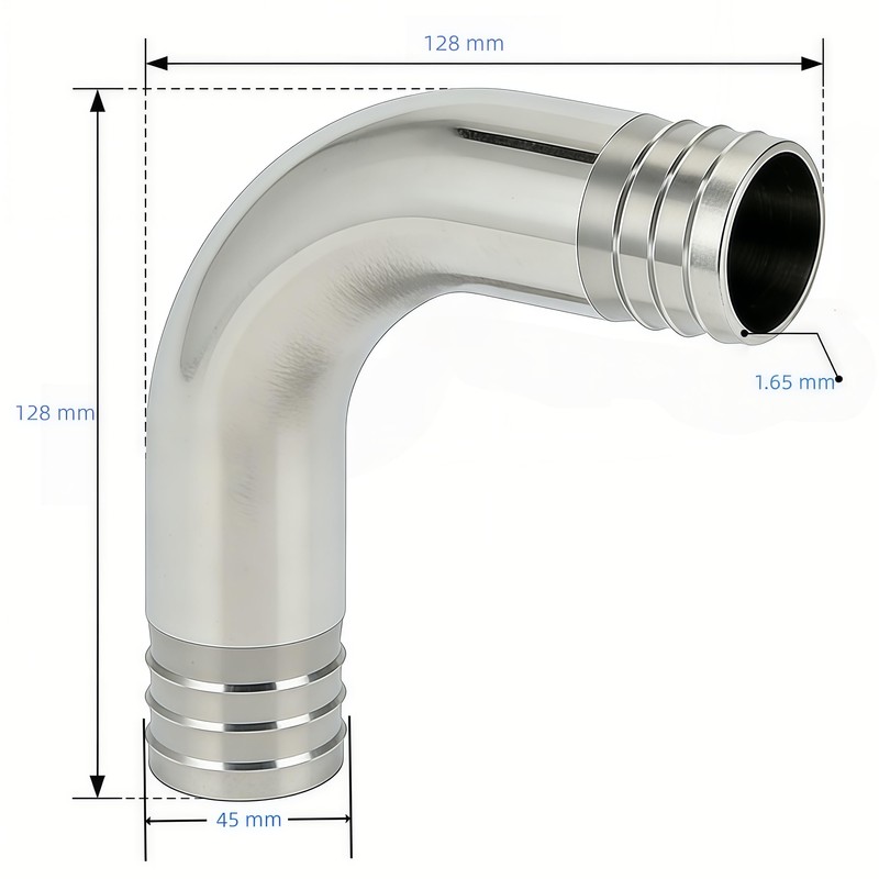 Closmos 304 Stainless Steel 90 Degree Elbow Hose Barb Fitting,