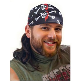 Cariniss Mullet Wig for Men,Mullet Costume Wig Pirate Hat, One Size (Black)