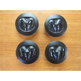 Mopar Ram 1500 DT Black Set of Four Black Wheel Center Caps New OEM