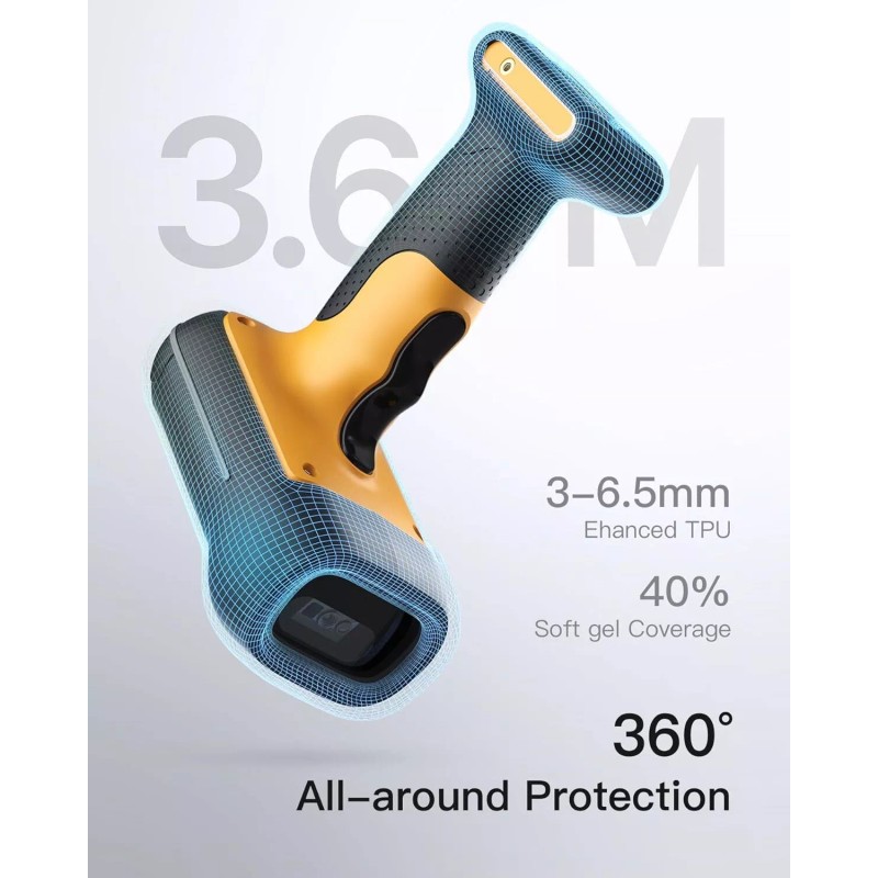 Inateck 1D 2D Industrial Barcode Scanner Bluetooth Wireless IP67 QR