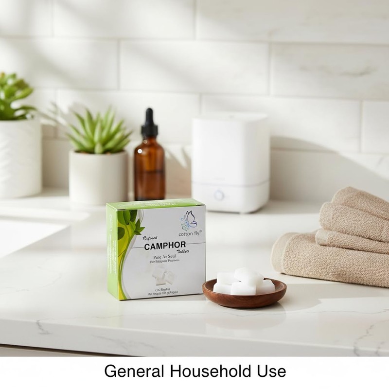 Cotton Fly Refined Camphor Blocks 16 Blocks (64 Tablets) –