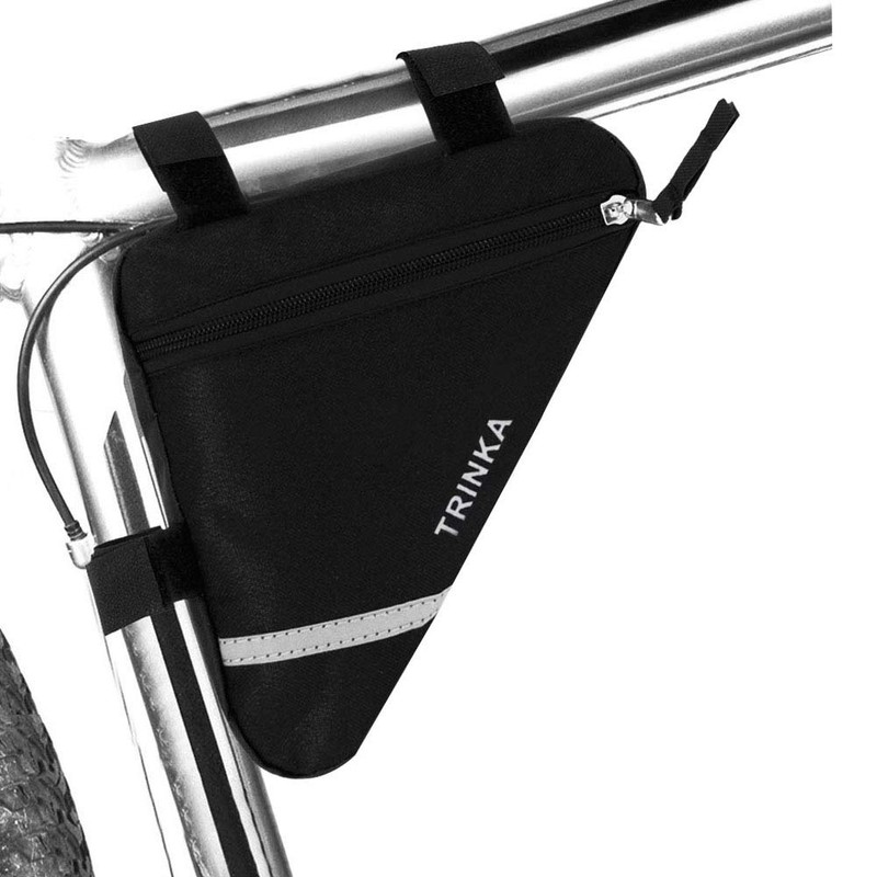 Aiqeer 1 Pcs Black Bike Triangle Bag, Bicycle Front Frame