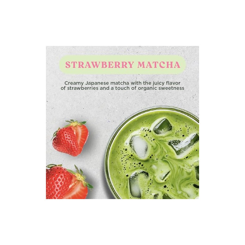 Premium Japanese Matcha Strawberry Powder Sticks - Antioxidant Rich