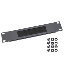 HMF 63389-02 Cable Grommet with Brush Insert for Server Cabinet, 10 Inch, Black