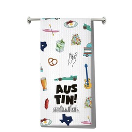 MYSOMY Austin Texas Kitchen Towels Austin Texas Kitchen Gifts Austin Texas Dish Towels Texas Bluebonnet Kitchen Towel (Austin UK)