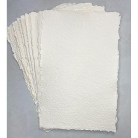 Extra Dickes Handgefertigtes Aquarellpapier Mit Büttenrand – 23x30 cm – 500 GSM, Premium Creme/Elfenbein Kaltgepresstes Texturiertes Mixed-Media-Papier Aus Recycelter Baumwolle – 15 Lose Blätter