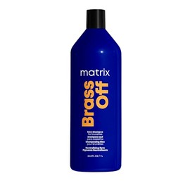 Matrix Brass Off Shampoo | Shampoo matizador azul para neutralizar reflejos naranjas no deseados en cabello castaño 1L