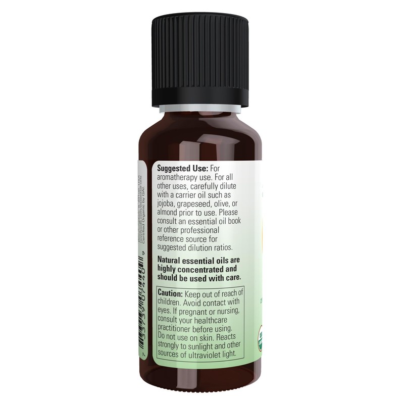 NOW Essential Oils, Organic Orange Oil, Uplifting Aromatherapy Scent, Cold