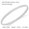 Bangle 925 Sterling Silver Filled Solid Solid 3mm Ladies 2X