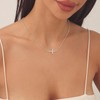 HANLI Cross Necklace for Women, 14k Gold/Silver Plated Dainty Simple