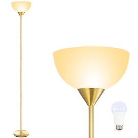 BoostArea Floor Lamp, 12W LED Standing Lamp, 70.1” Tall Lamp, Replacement LED Bulbs, 2700K Warm White, Eye-Caring, Torchiere Floor Lamps for Bedroom, Living Room, Office, Reading