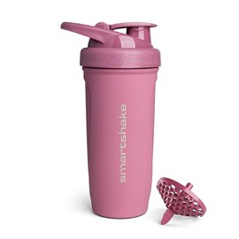 SmartShake Reforce Rosa Botella Mezcladora de Acero Inoxidable 900 ml, Libre de BPA