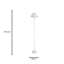 LAINA Lámpara de Piso Launde Estilo Nórdico, Lámpara decorativa de diseño para uso en interiores, Lámpara para decoración en hogar o para local comercial (Blanco)