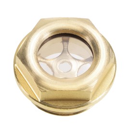 uxcell Oil Liquid Level Gauge Sight Glass M24x1.5mm Male Threaded Brass Air Compressor Fittings with O-Ring, Yellow