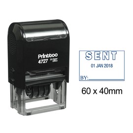 Printtoo Dater Stamp Self Inking with Sent by Text Date Rubber Stamp Office Stationery-Blue