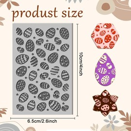 CHGCRAFT Easter Eggs Pentagram Stars Clay Texture Mat Polymer Clay Molds DIY Clay Texture Tools for Clay Pottery Earring Jewelry Making Stamp Engraving Machines, Eggs, 3.9x2.6x0.1inch