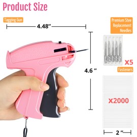 habgp Tagging Gun for Clothing with 5 Needles and 2000 Fasteners, (Not Stitch Gun) Price Tag Gun for Clothes, Fabric Pricing Gun for Retail, Handheld Plastic Shirt Garment Tag Attacher Machine