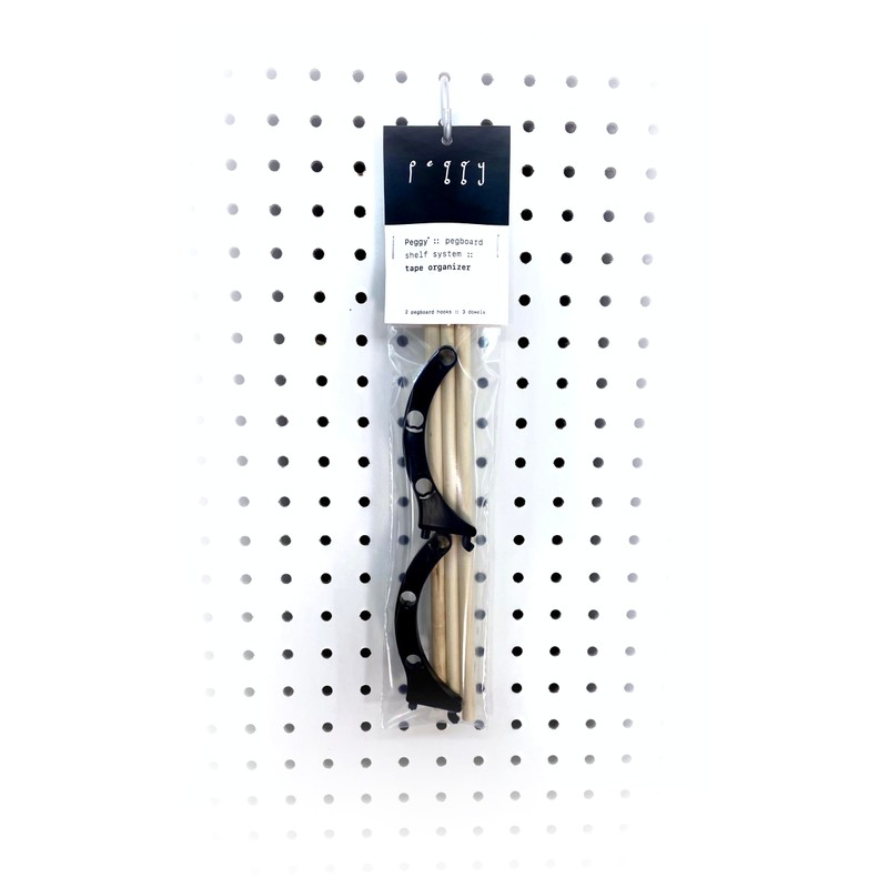 PEGGY Pegboard Accessory Hook and Dowel Organizer Storage for Tape,