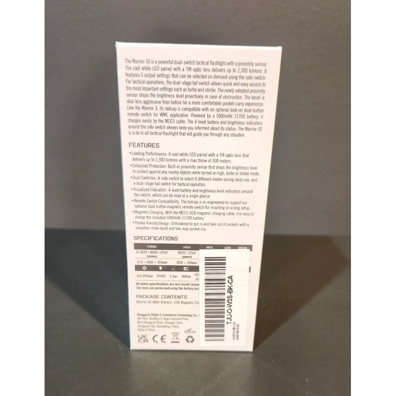 Olight Warrior 3S 2300 Lumen EDC Tactical Pocket Flashlight Handheld