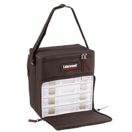 Lakewood Fishing Black Mini Magnum Tackle Box with 4 Trays Holds Plano Boxes