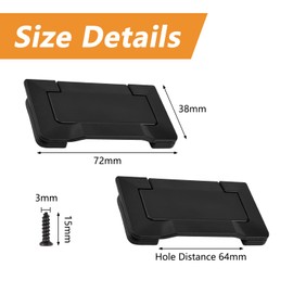 MOROBOR Pocket Doors Drawer Handle Flush Pull, 4pcs Hidden Concealed Furniture Handle with Screws Zinc Alloy Knobs for Cabinets, Closets, Drawers （Black）