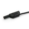 Safety Test Lead, Laboratory Cable with Stackable 4 mm Banana Plugs / Contact-Resistant 0.25 Metres / 2.5 mm² SIL / Choice of Colours, Black